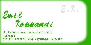 emil koppandi business card